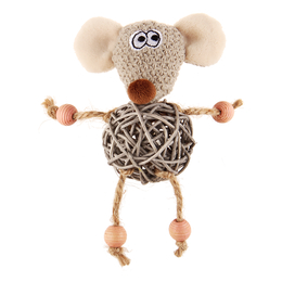 GiGwi Мышка с плетеным мячиком и колокольчиком, игрушка для кошек