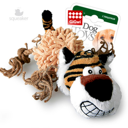 GiGwi Тигр с пищалкой, игрушка для собак