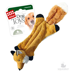 GiGwi Шкурка лисы с 2-мя пищалками, игрушка для собак