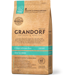 Grandorf Dog 4 Meat &amp; Rice Probiotic Adult all breeds для взрослых собак всех пород, 4 мяса: индейка/ягненок/утка/кролик, 12 кг