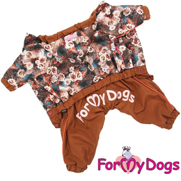 For My Dogs дождевик «Цветы» для собак-девочек коричневый (16)