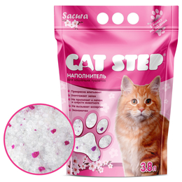 Cat Step «Сакура», наполнитель силикагелевый для кошачьего туалета, 3,8&nbsp;л