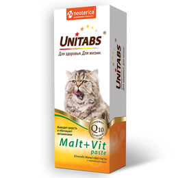 Юнитабс Malt+Vit паста с таурином для кошек, 120&nbsp;мл