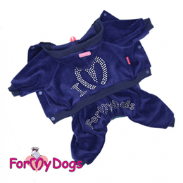 For My Dogs костюм велюровый синий для собак (16)