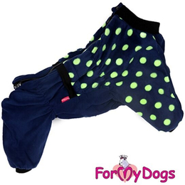 For My Dogs костюм флисовый синий в горох для собак-мальчиков (A2)