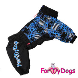 For My Dogs комбинезон «Цепи» черно-синий для собак-мальчиков (С1)